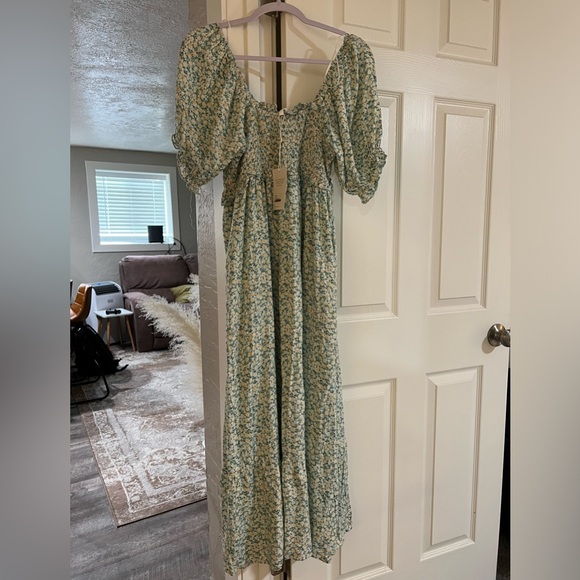 NWT Bohme Smocked Floral Midi Dress Size XL - Picture 2 of 5